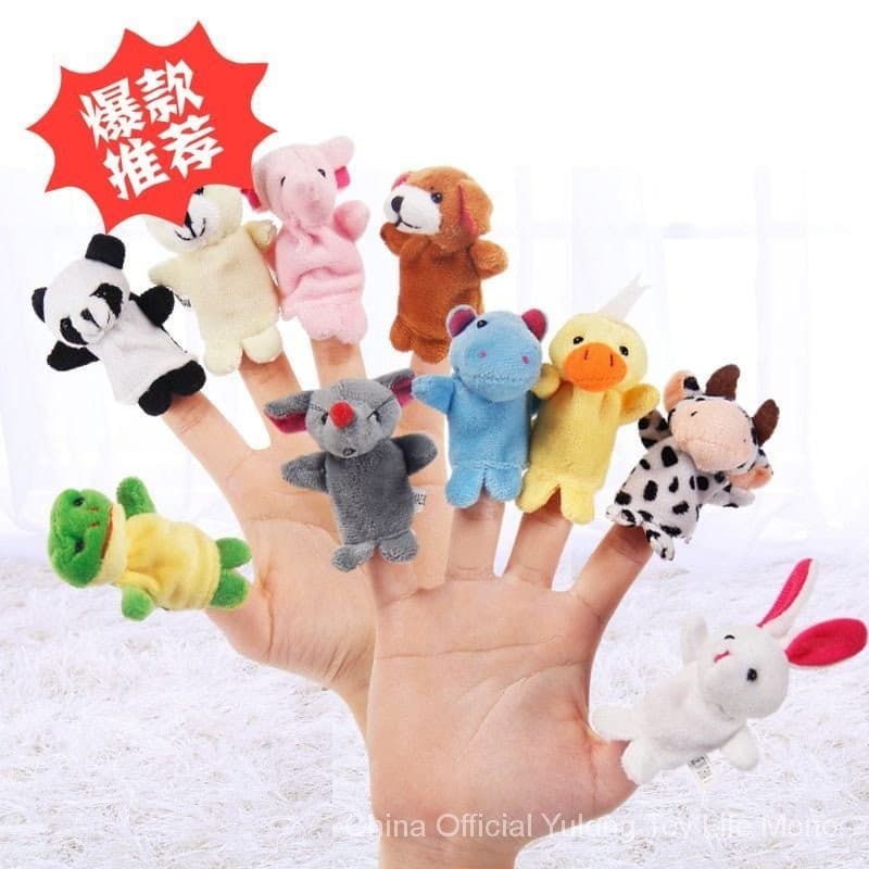 Brinquedo de pelúcia educativo, fantoche de dedo de animal, boneco de dedo, brinquedo pré-escolar, brinquedo calmante pa