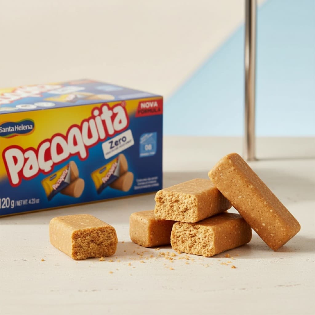 Paçoca Paçoquita Zero Açúcar Santa Helena 120g Doce Saudável- Paçoca de dieta-8un de 15gr