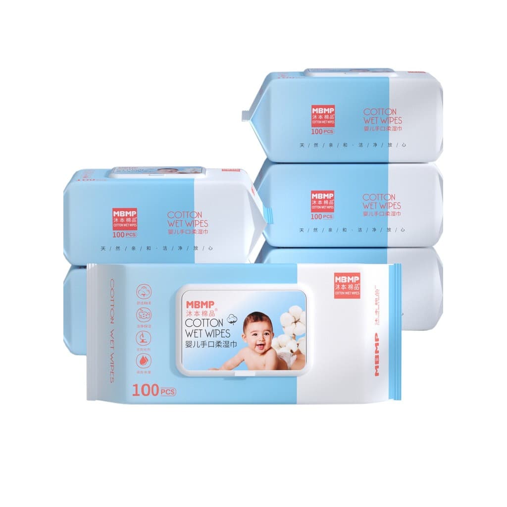 Muben produto de algodão Yokeli Yoyo Flower Field Lenços umedecidos para bebês, limpeza de mãos e boca, lenços umedecido