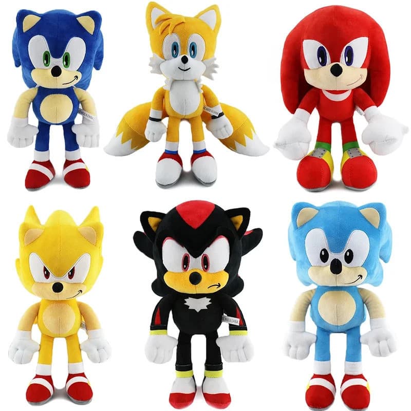 Brinquedo de pelúcia Sonic de 30cm, personagem de desenho animado Amy, com cauda articulada rosa, boneca de pelúcia maci