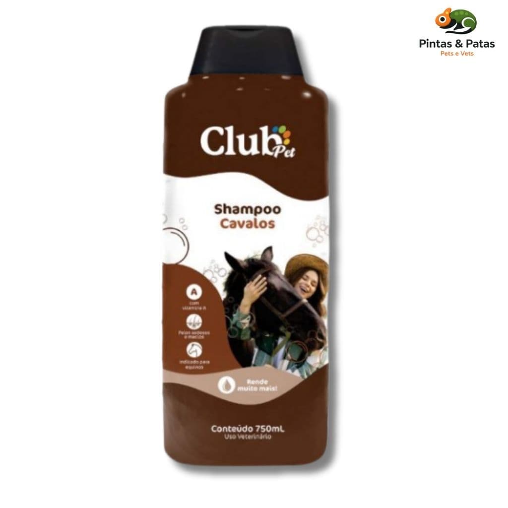 SHAMPOO PARA CAVALOS 750ML CLUB PET PELOS CABELOS COM BRILHO