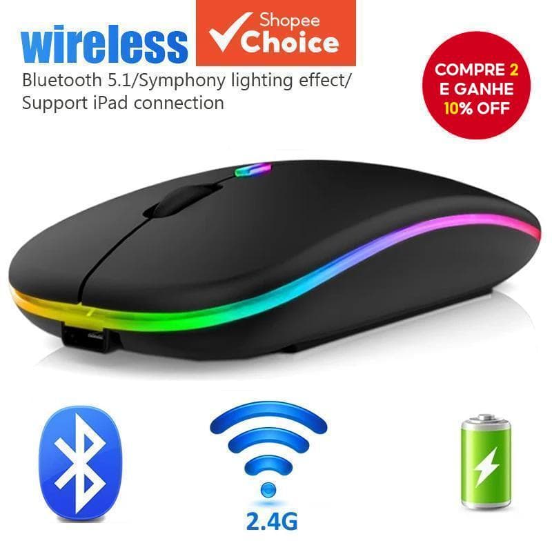 Mouse Sem Fio Bluetooth Bateria De Grande Capacidade De Longo Tempo De Uso De Baixa Potência Para Macbook PC Laptop