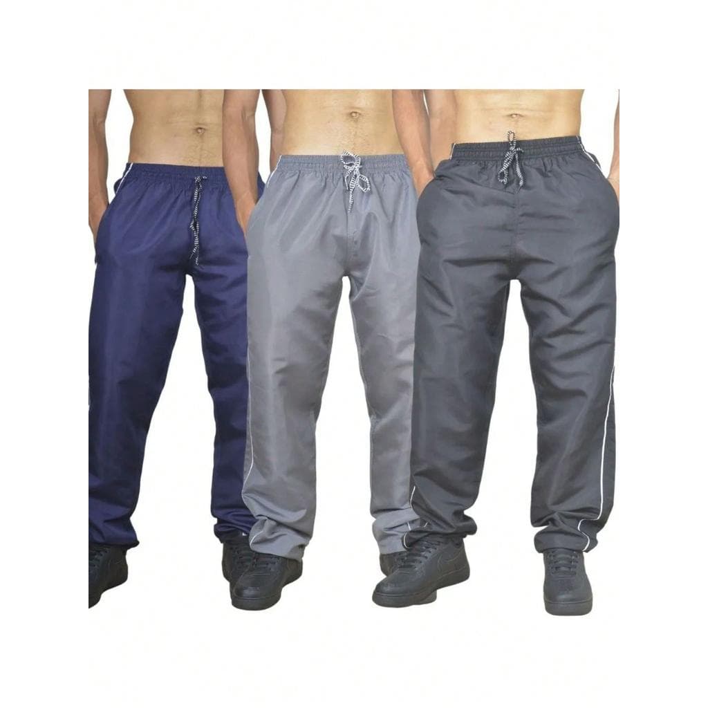 Kit 3 Calça Masculina Peças Em Tactel Esportivo Dia a Dia Casual Academia Treino Musculação