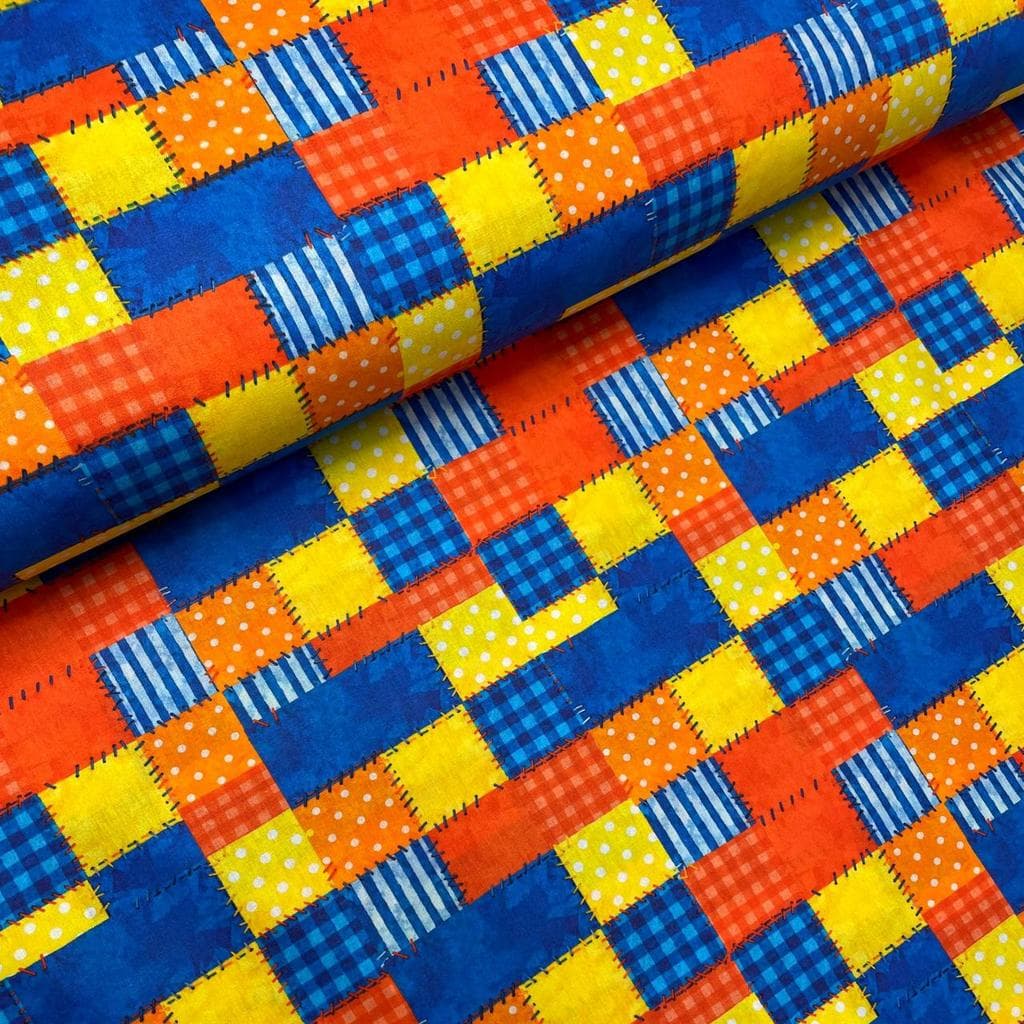 Tecido Tricoline Estampado Patchwork do Arraiá Junino 50cm x 1,50mt Festa Junina 100% Algodão