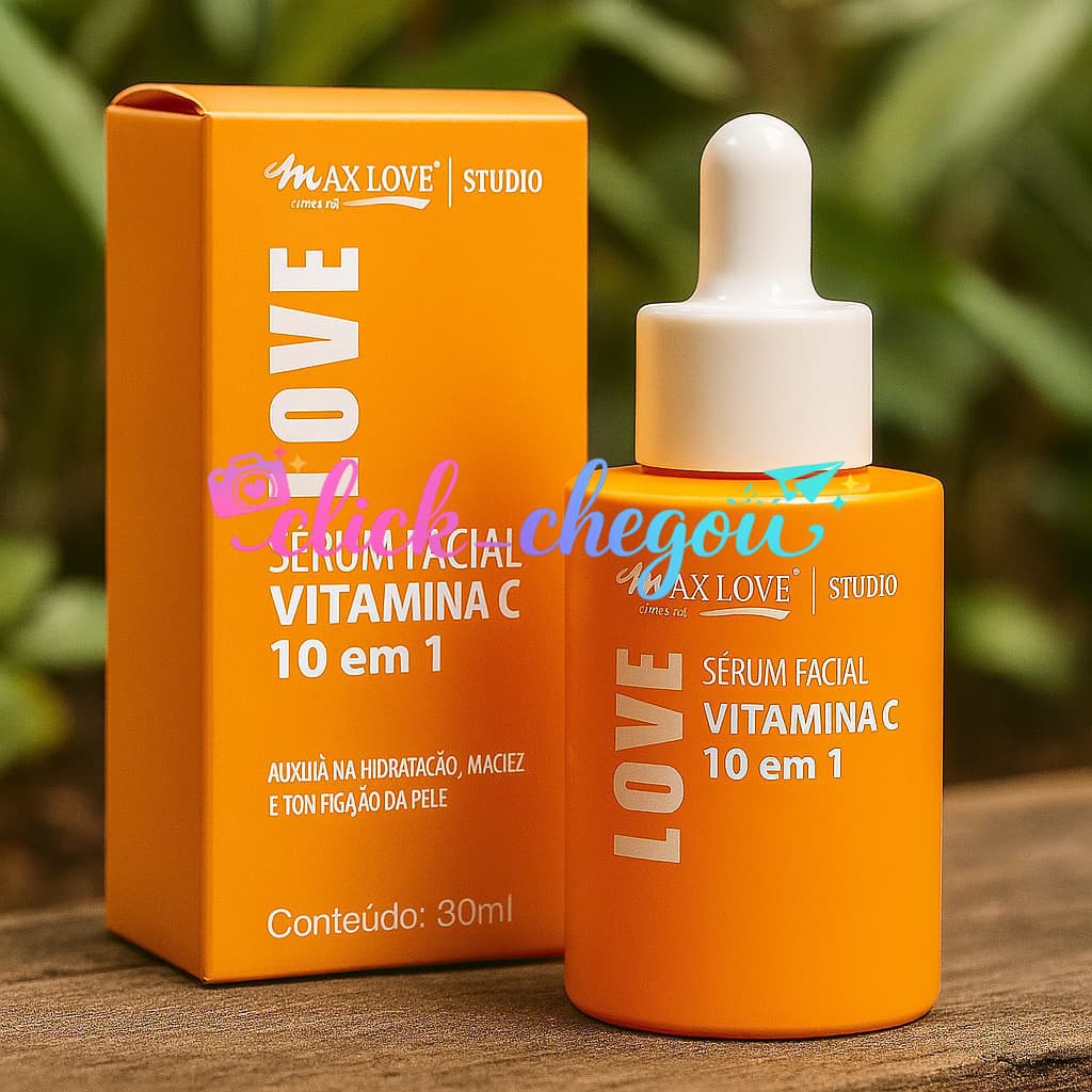 ✨ Sérum Facial Vitamina C 10 em 1 Max Love 30ml – Clareador, Antioxidante e Hidratante4K7J