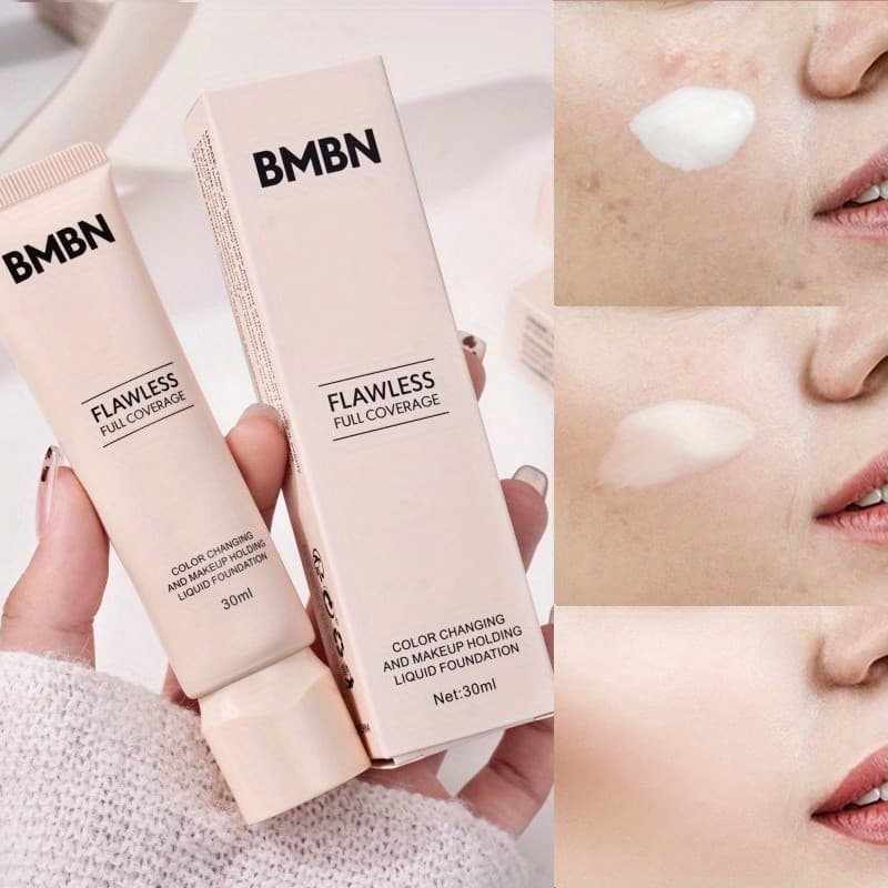 Base de Maquiagem que Muda de Cor, Corretivo Líquido Hidratante, Base Termocromática - Ilumina e Cobre Imperfeições, Con