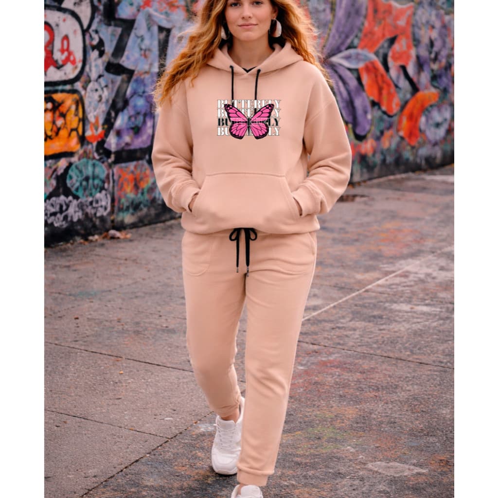 Conjunto Feminino Estampa Butterfly Moletom 100% Algodão Agasalho Reforçado Estilo e Qualidade