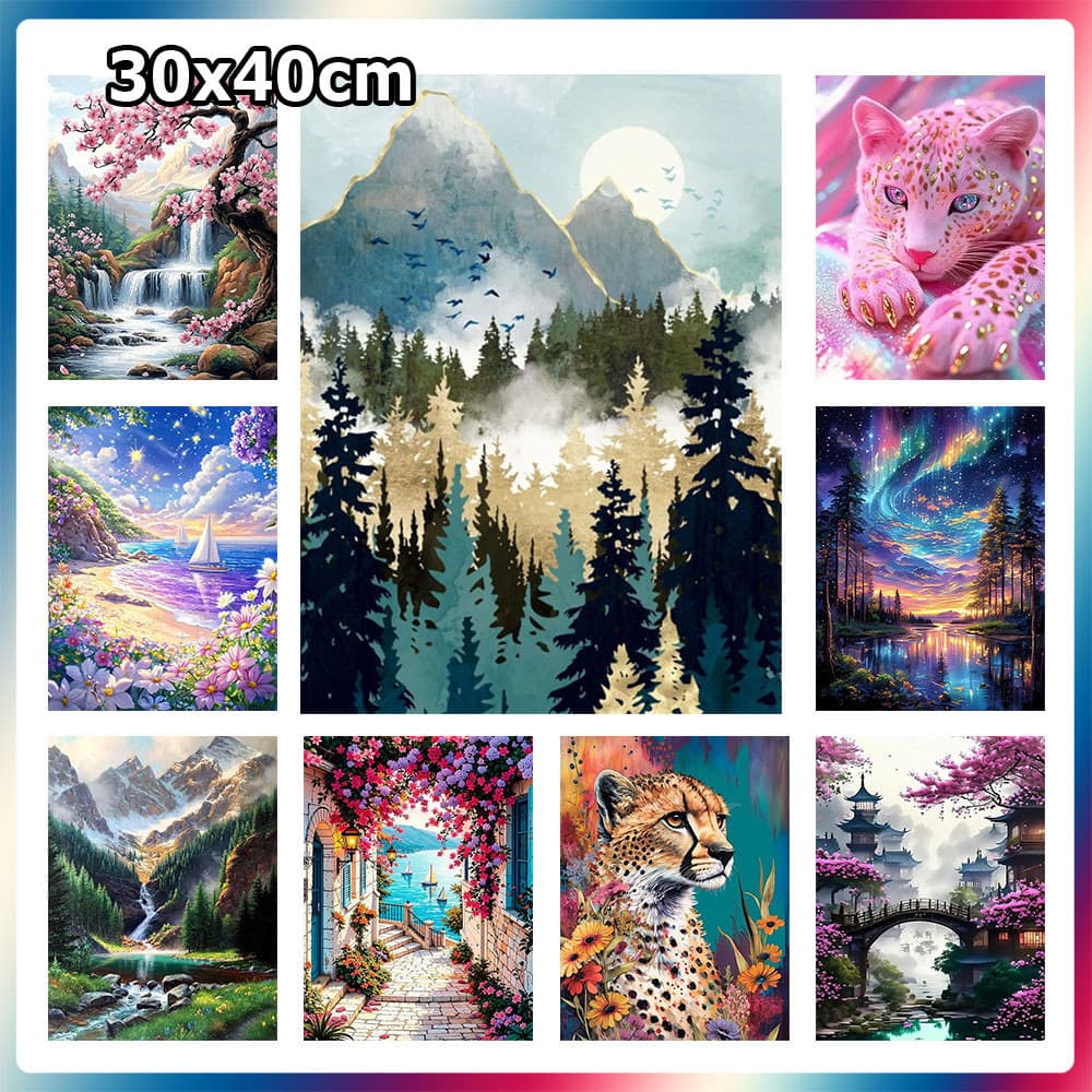 Pintura Diamante 5D Presente para Decoração de Parede Pintura Diamante Quadrada Pintura Artesanal DIY 30x40cm