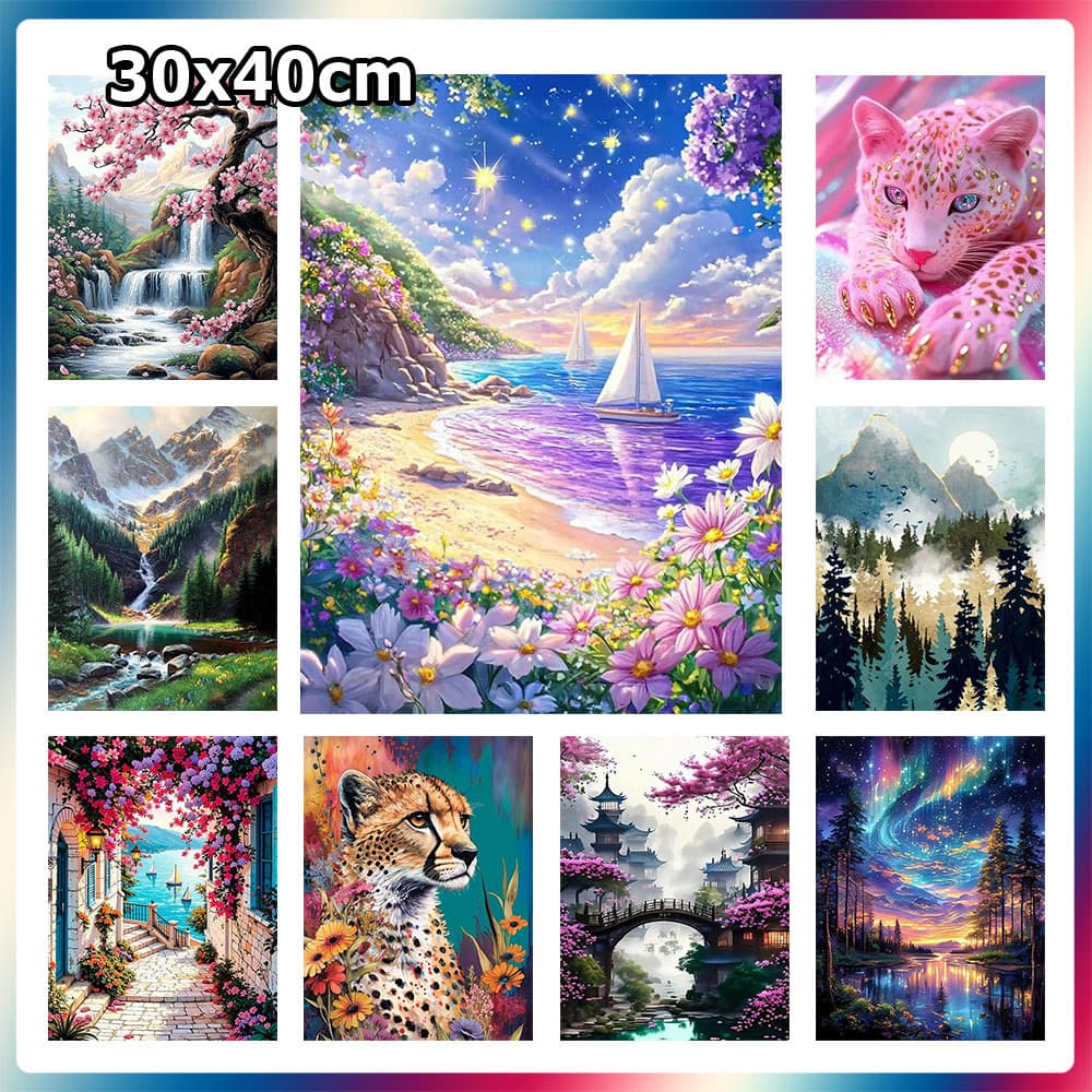 30x40cm Pintura Diamante 5D Presente para Decoração de Parede Pintura Diamante Quadrada Pintura Artesanal DIY