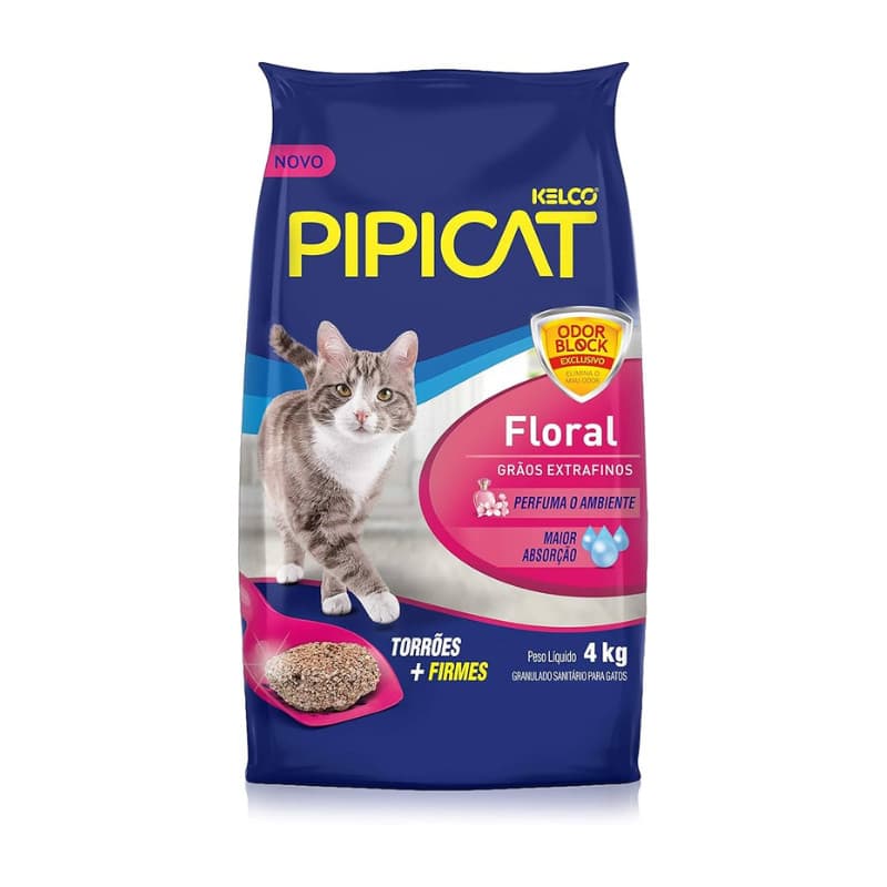 Pipicat Areia Sanitária Floral e Classic 4kg