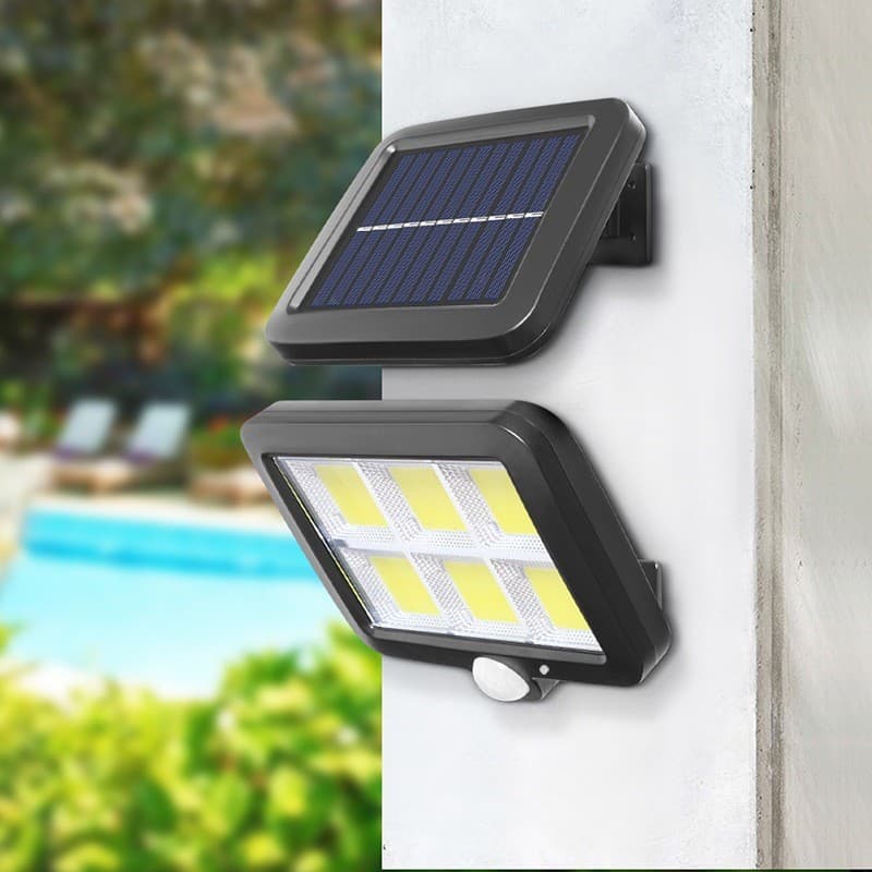 Refletor Solar Com 120 Led Claro Solar Para Jardim Luminária Solar Parede Sensor Presença