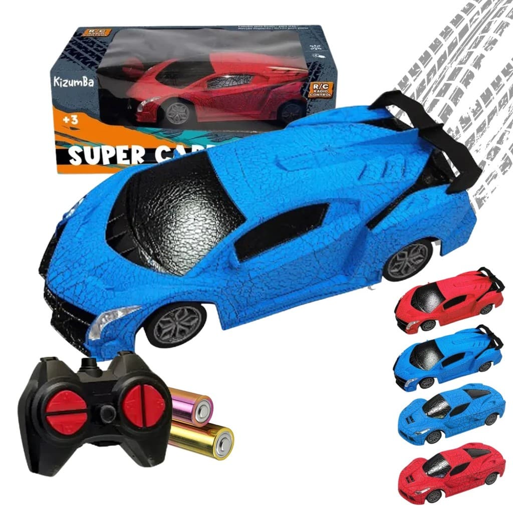 Carrinho de Controle Remoto Spider Speed Com Textura Siper Aranha Brinquedo Corrida Veloz a Pilha Kizumba