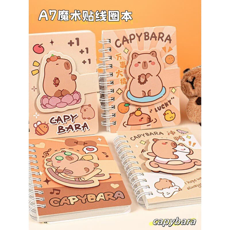 Kapibara Notebook a7 Portátil ins Notebook Horizontal Tamanho Pequeno Bolso Notebook Bobina Nota Lição de Casa Palavra N