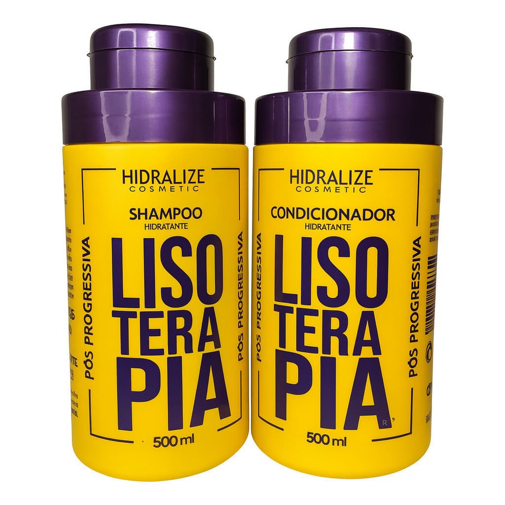 Kit Lisoterapia Shampoo e Condicionador Hidratante Pós Química Tratamento Reconstrutor Diário