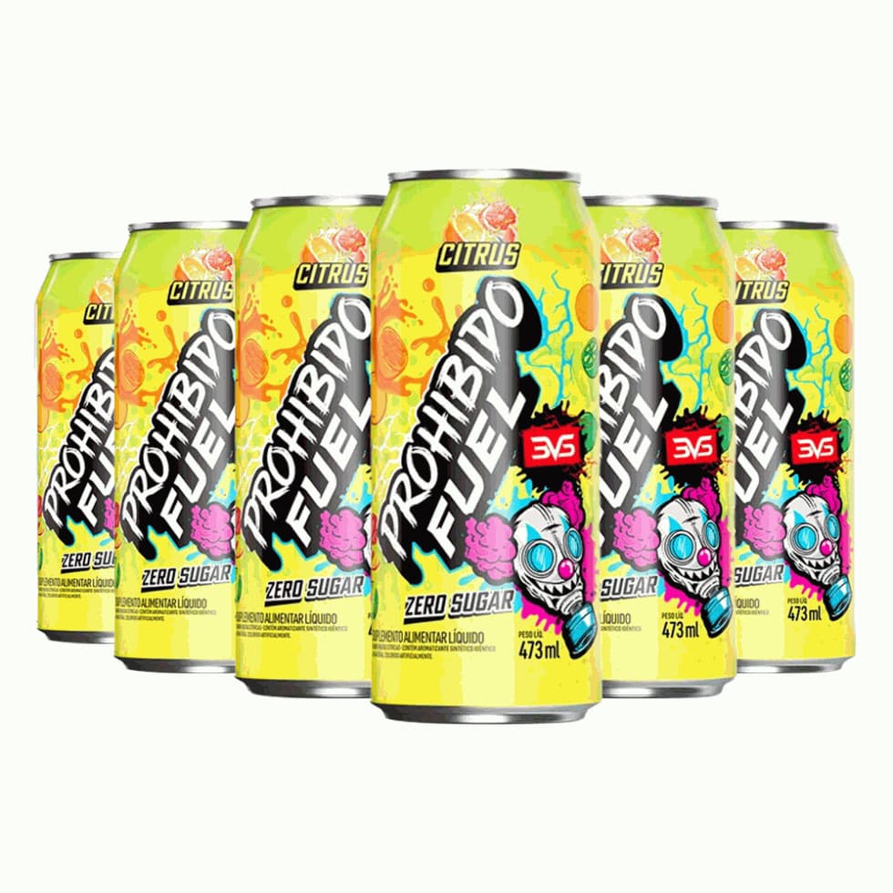 Prohibido Fuel Pre Treino Drink Pack 6x473ml Citrus 3VS Bebida Energetica