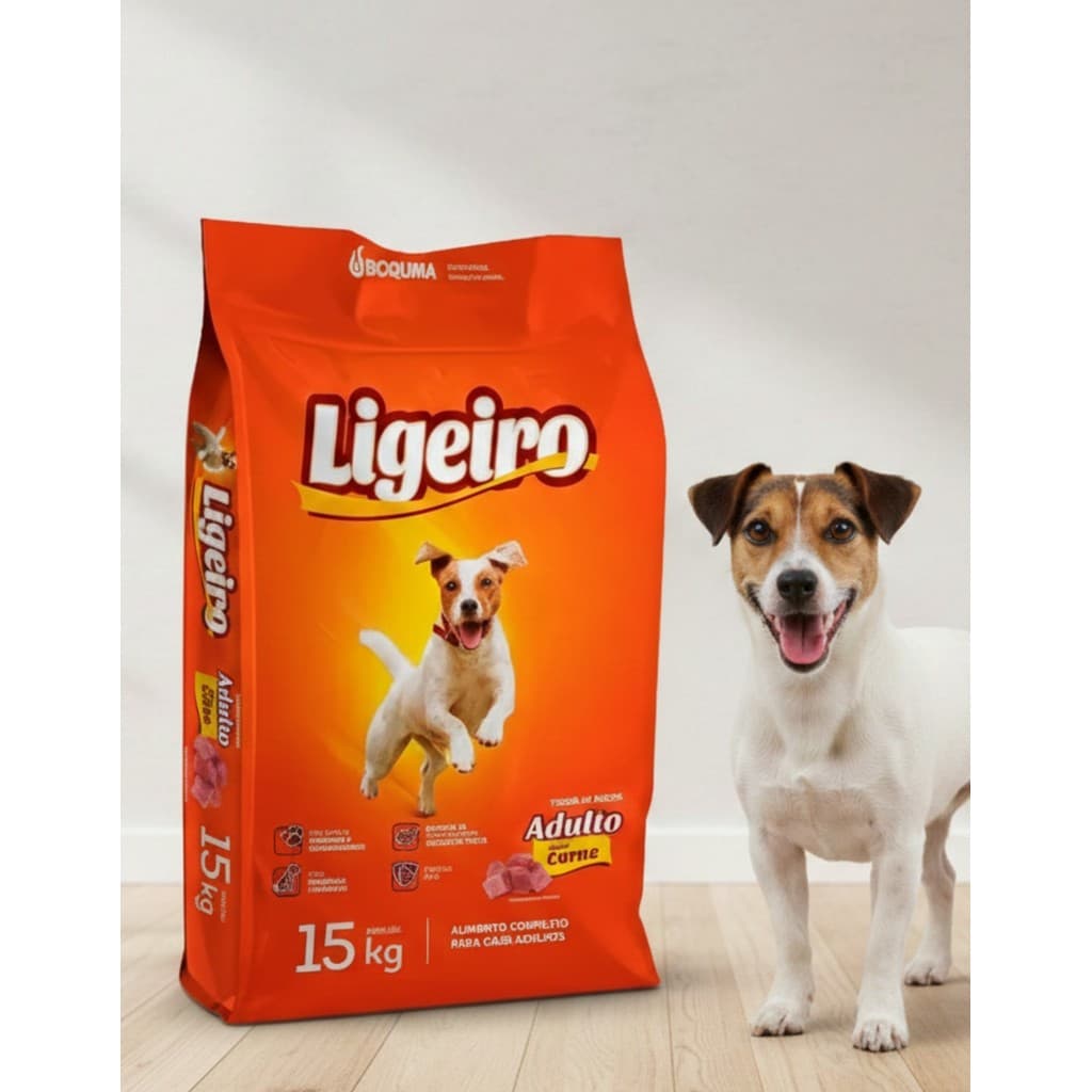 Ração Cachorro Adulto 15kg Cão Todas as Raças Ligeiro Sabor Carne