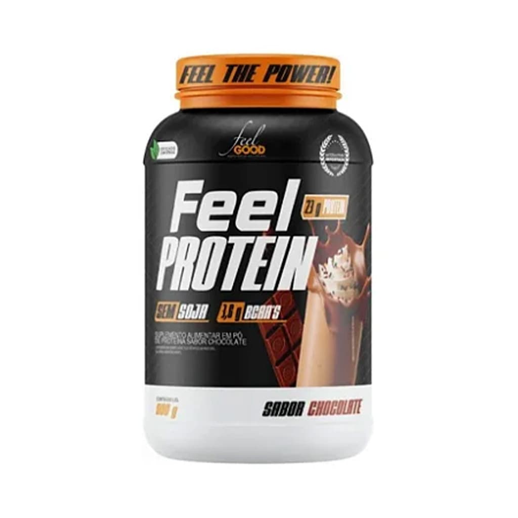 Whey Protein 900g Feel High Protein Stevia Chocolate Feel Good