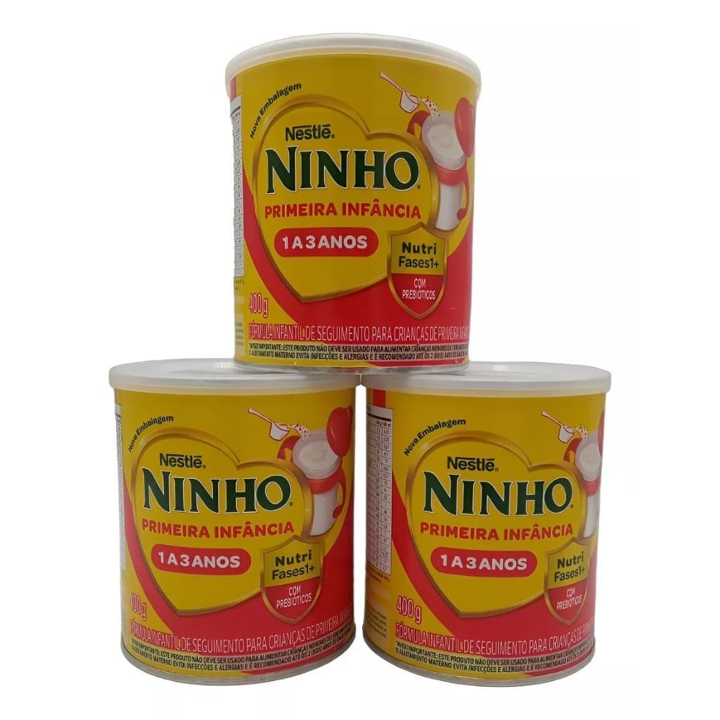 Kit Com 3 Fórmula Infantil Ninho De 1 A 3 Anos Nestlé 400g