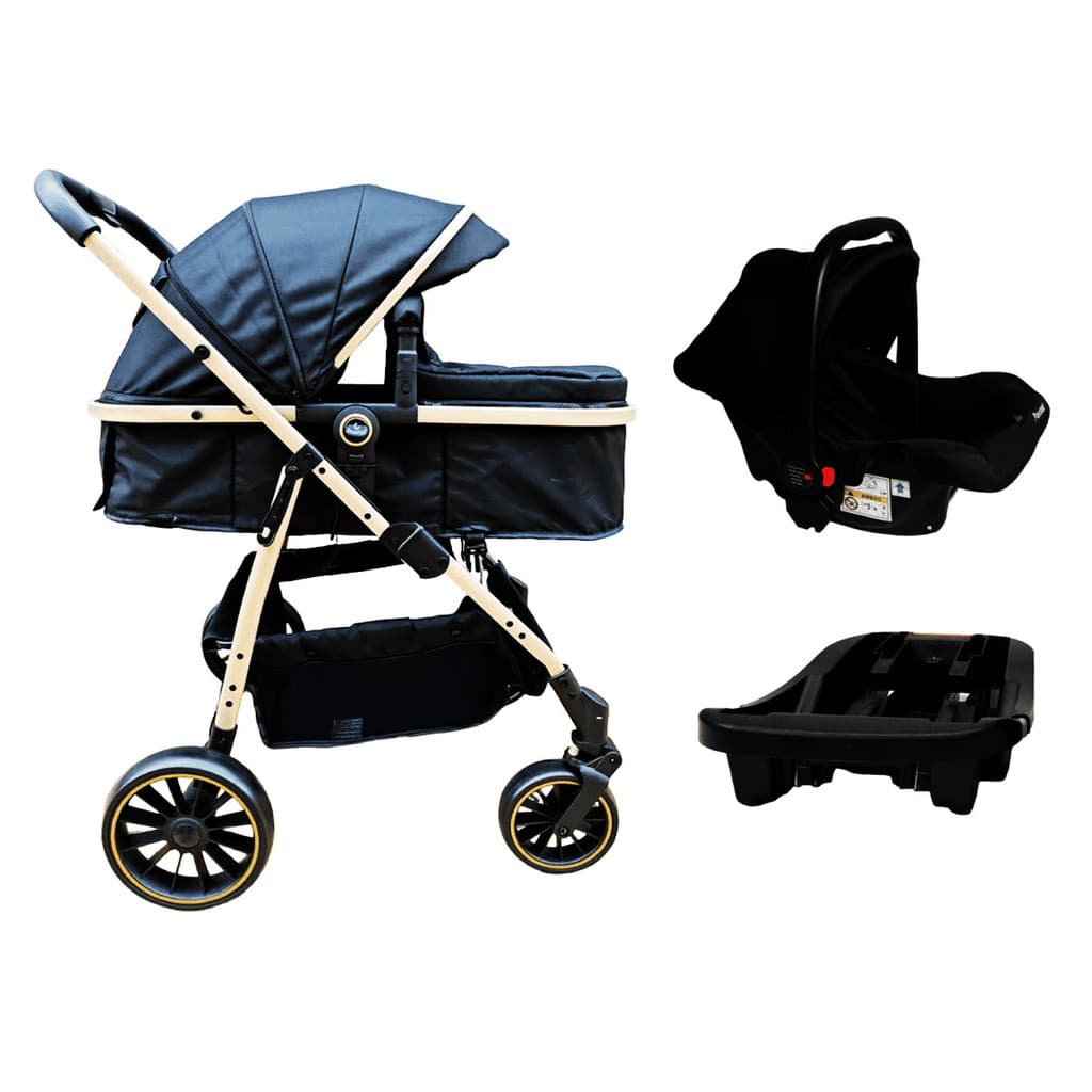 Carrinho de Bebê Move TS Gold/Preto 3 em 1 De 0-15 Kg -Passear Baby