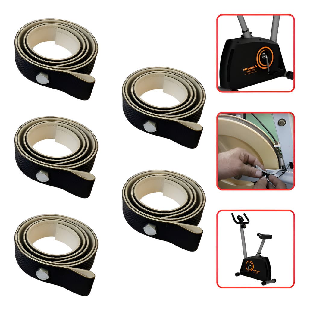 kIT 5 Cinta Correia de Freio Com Trava Compatível Para Bicicleta Ergometrica
