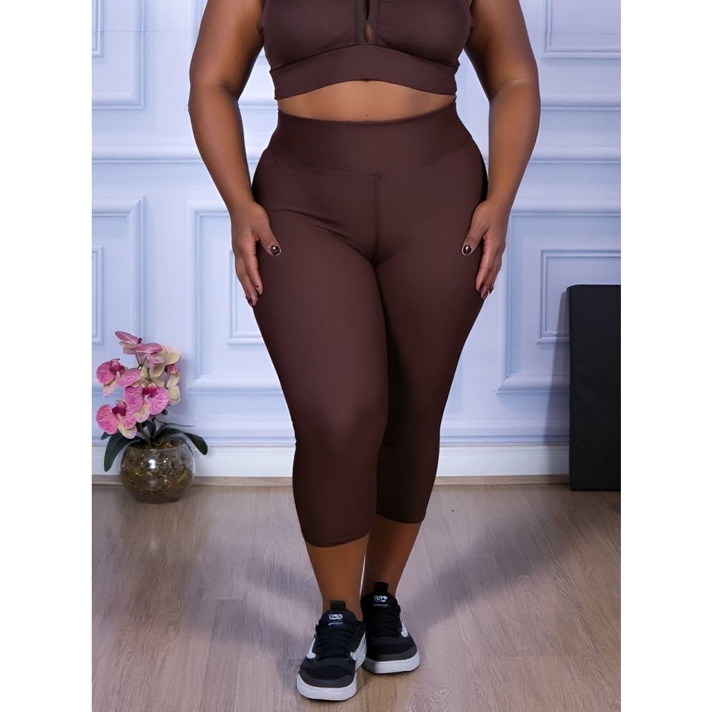 Calça Capri Corsário Legging Leg Suplex Reforçado Plus Size Fitness
