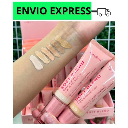 Base Matte Líquida Ruby Rose Soft Blend 30g Cores Claras e Médias Linha Rosa Base Rosto