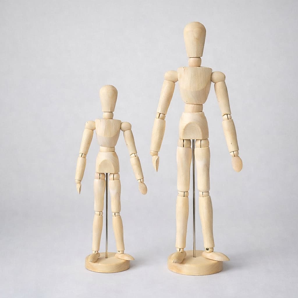 Boneco Articulado de Madeira 22cm e 32cm para Desenho Motion Mangaka Manequim Decoração Decorativo