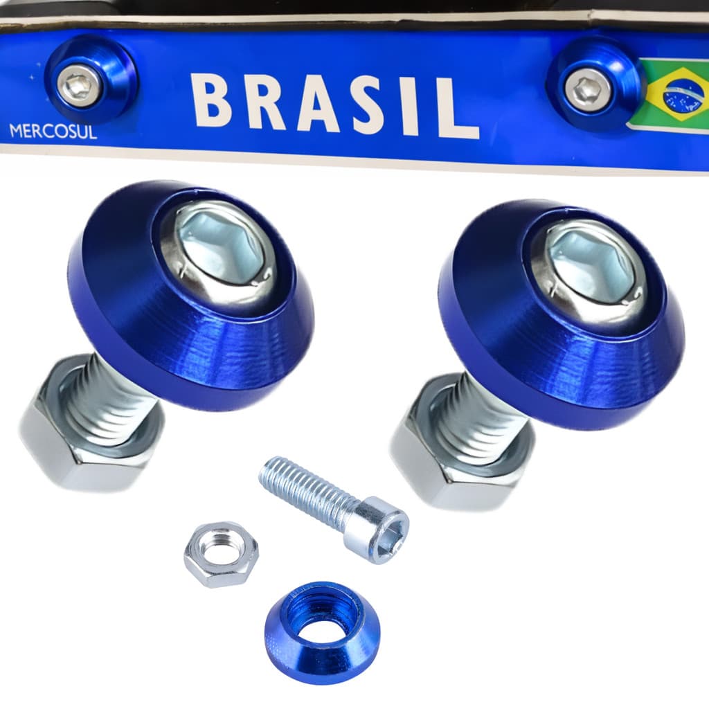 Parafuso Placa Moto Aço Inox  Com Porca Arruela Aluminio Esportivo Universal