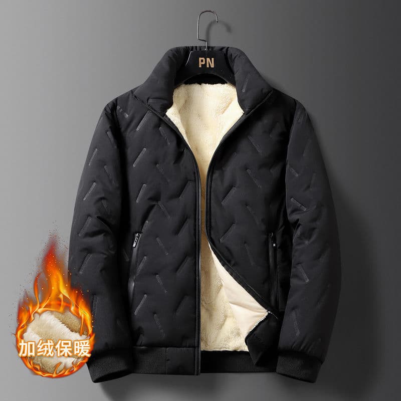 Forro de lã engrossado jaqueta masculina outono inverno cordeiro velo algodão acolchoado jaqueta masculina quente tamanh