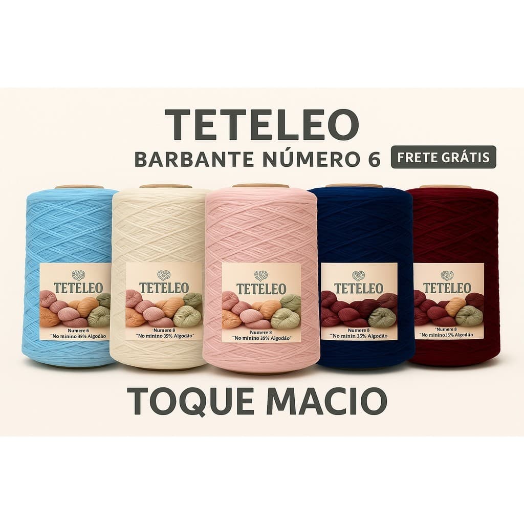 Barbante Para Crochê Teteleo Premium Fio Número 6 Colorido N.º 6