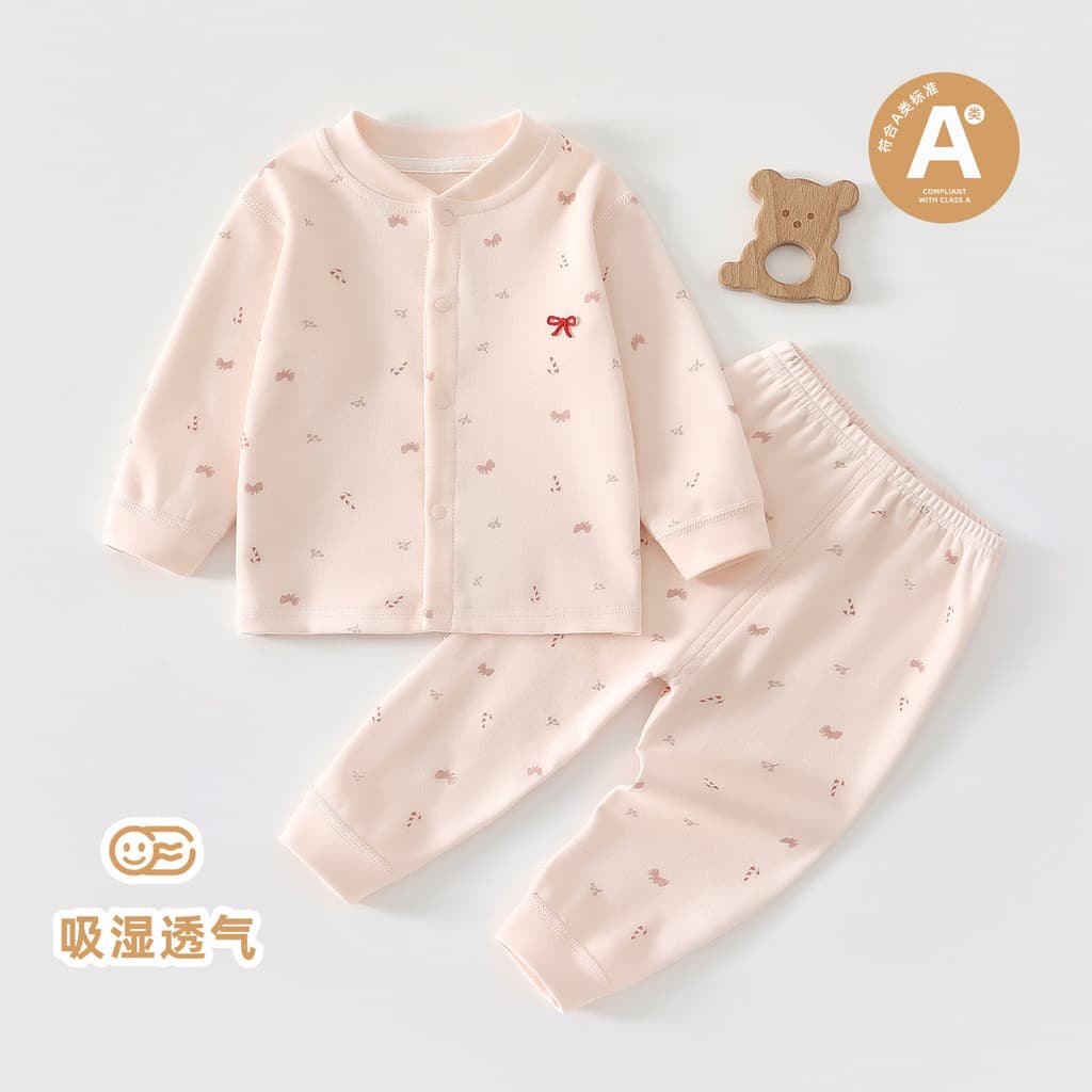 Um ano de idade bebê menina outono puro algodão dividir roupas de outono terno bebê outono novas roupas bonito roupa int