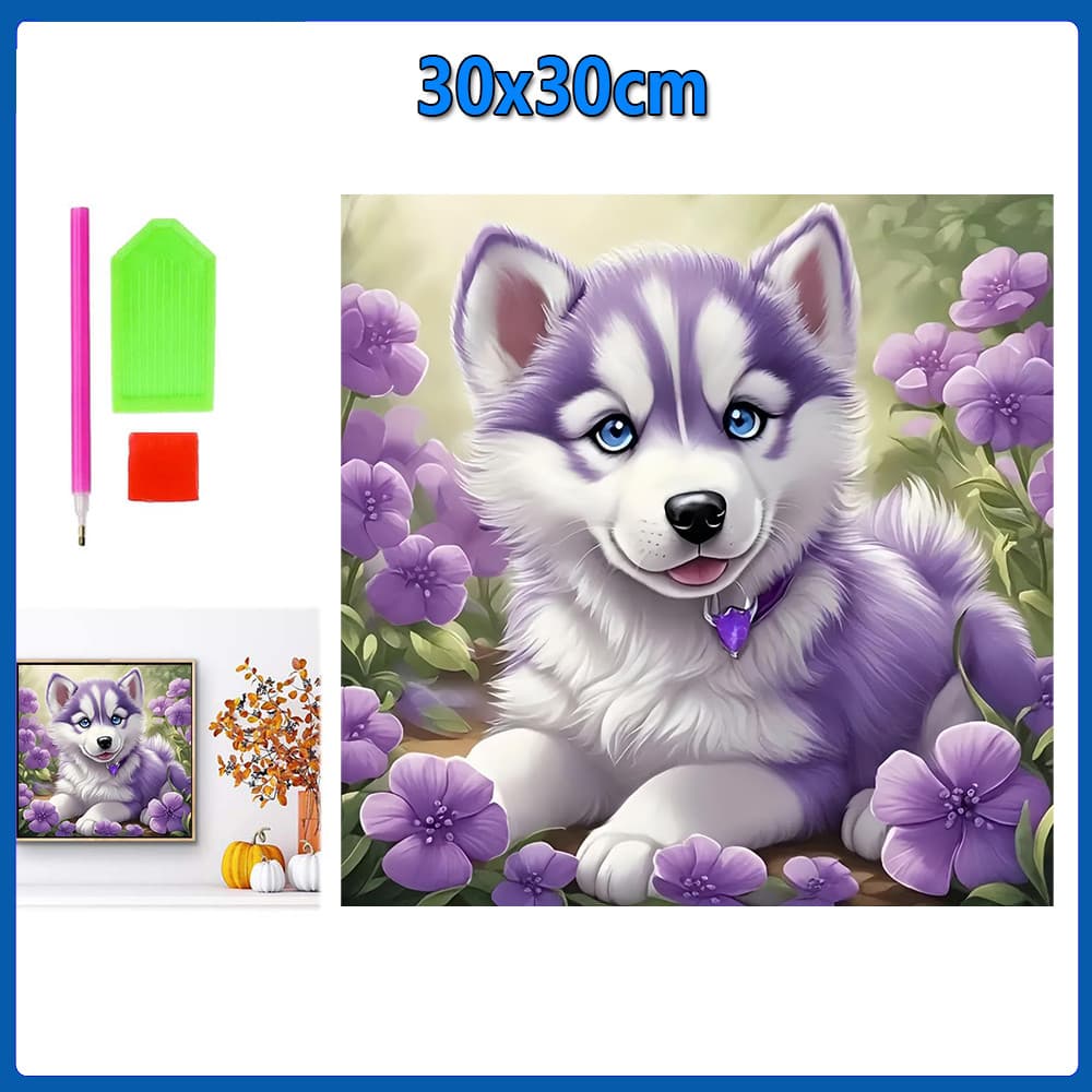 30x30cm Cão Pintura Diamante 5D Pintura de Diamante Conjunto De Pintura Com Diamante Conto De Quadrado 5D Kits