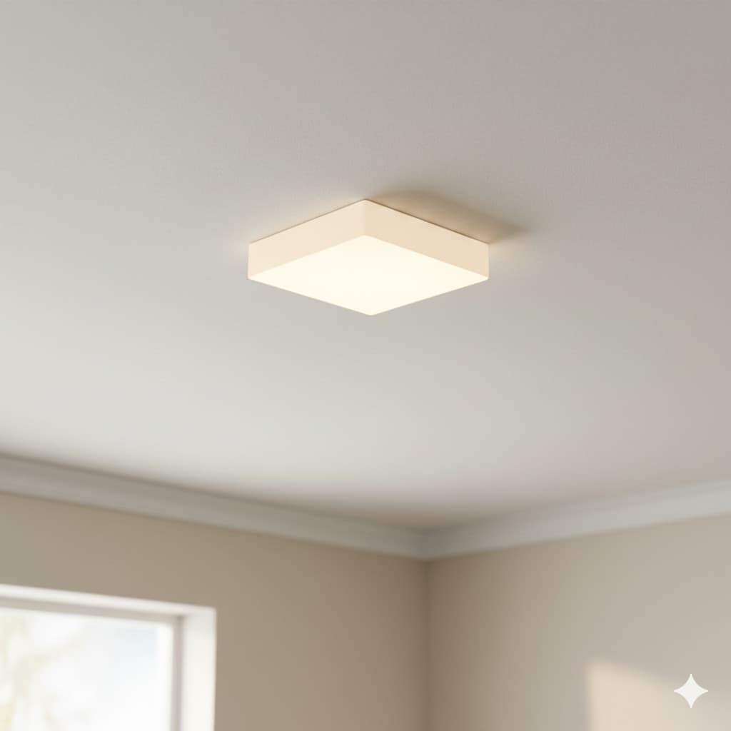 Plafon Luminária Sobrepor Quadrado London Sala P/ 2 Lâmpadas