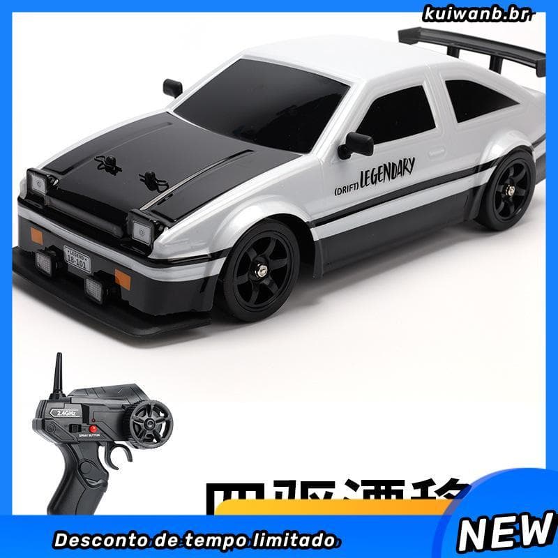 Carrinho de controle remoto recarregável Nissan GTR Drift tração nas quatro rodas brinquedo presente