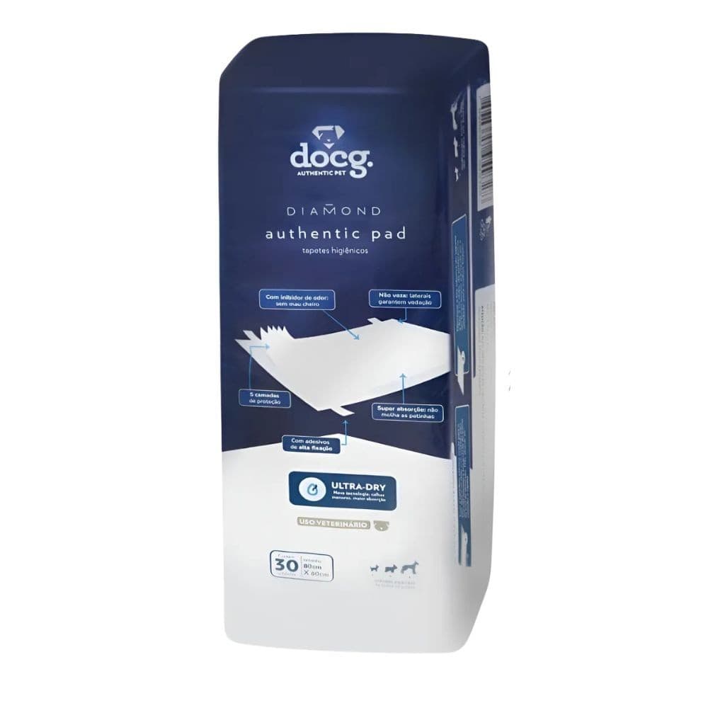 Tapete Higiênico Docg. Diamond 80x60cm 30 Unidades Pet Dog