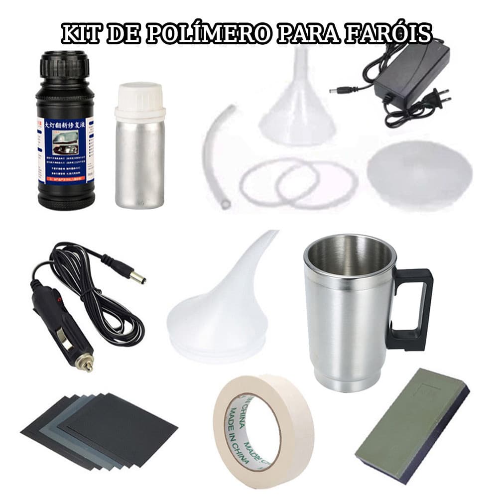 Kit Polímero Revitalizador E Copo De Polimento P/ Carro Moto Polimento Farol Polímero A Vapor Polimero Faro