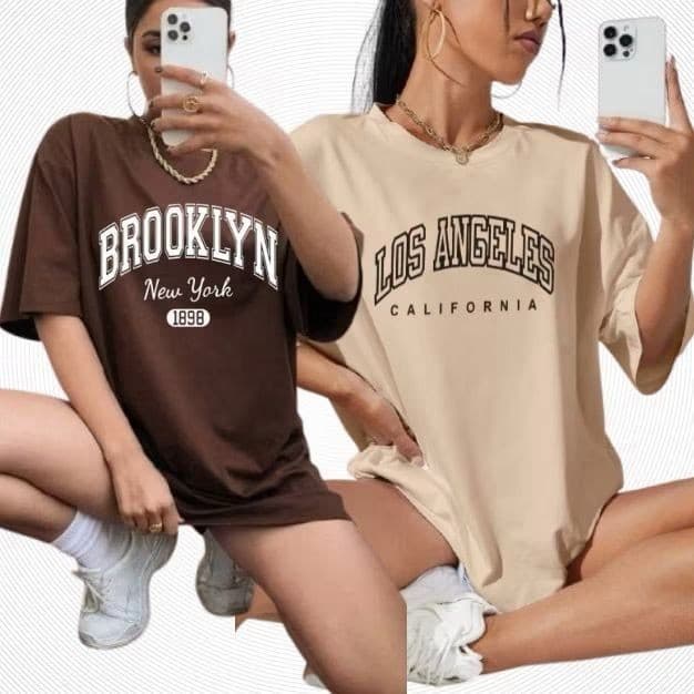 Kit 2 Camisetas Femininas Fitness e Casual 100% Algodão Look Academia e Dia a Dia Confortável Leve