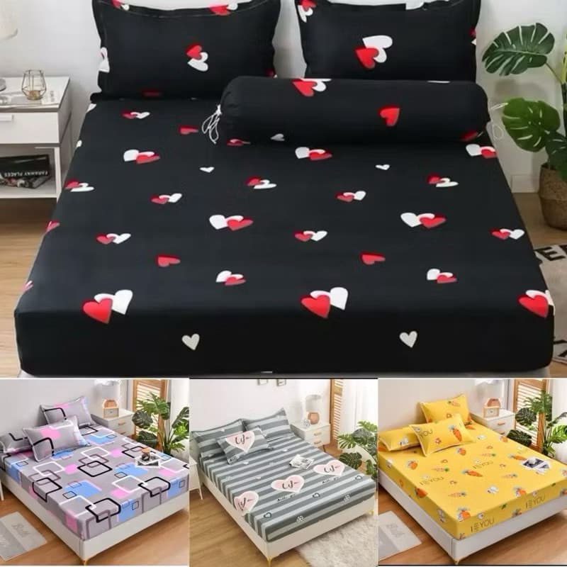 Jogo Lençol Casal Queen ou Solteiro 3 Peças Com Elastico Estampado Linha premium