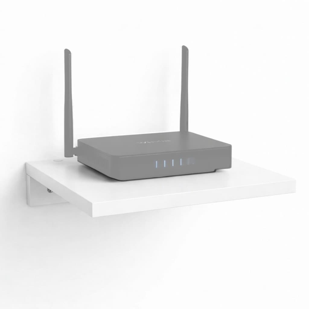 Suporte de Parede para Modem Conversor Receptor Roteador MDF Branco 24x20 Prateleira