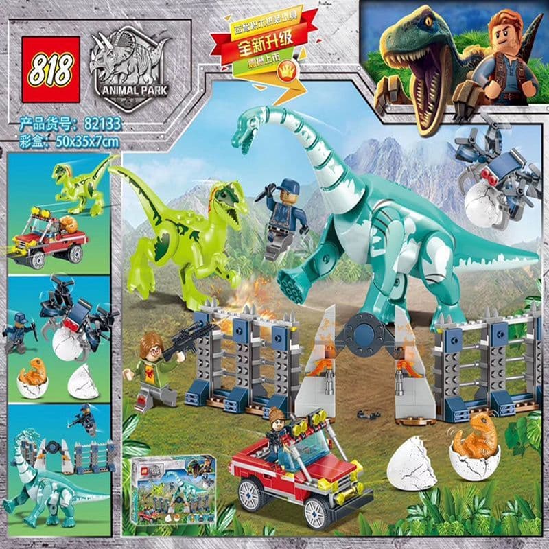 [34] Compatível com LEGO Jurassic Dinosaur Age Tyrannosaurus Rex Modelo de Armadura Mecânica Blocos de Montar YDRJ