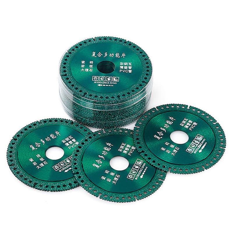 Disco 6 em 1 verde Corte Diamante Lâmina Serra Multifuncional 100mm Ultra Fino Para Azulejo e PVC