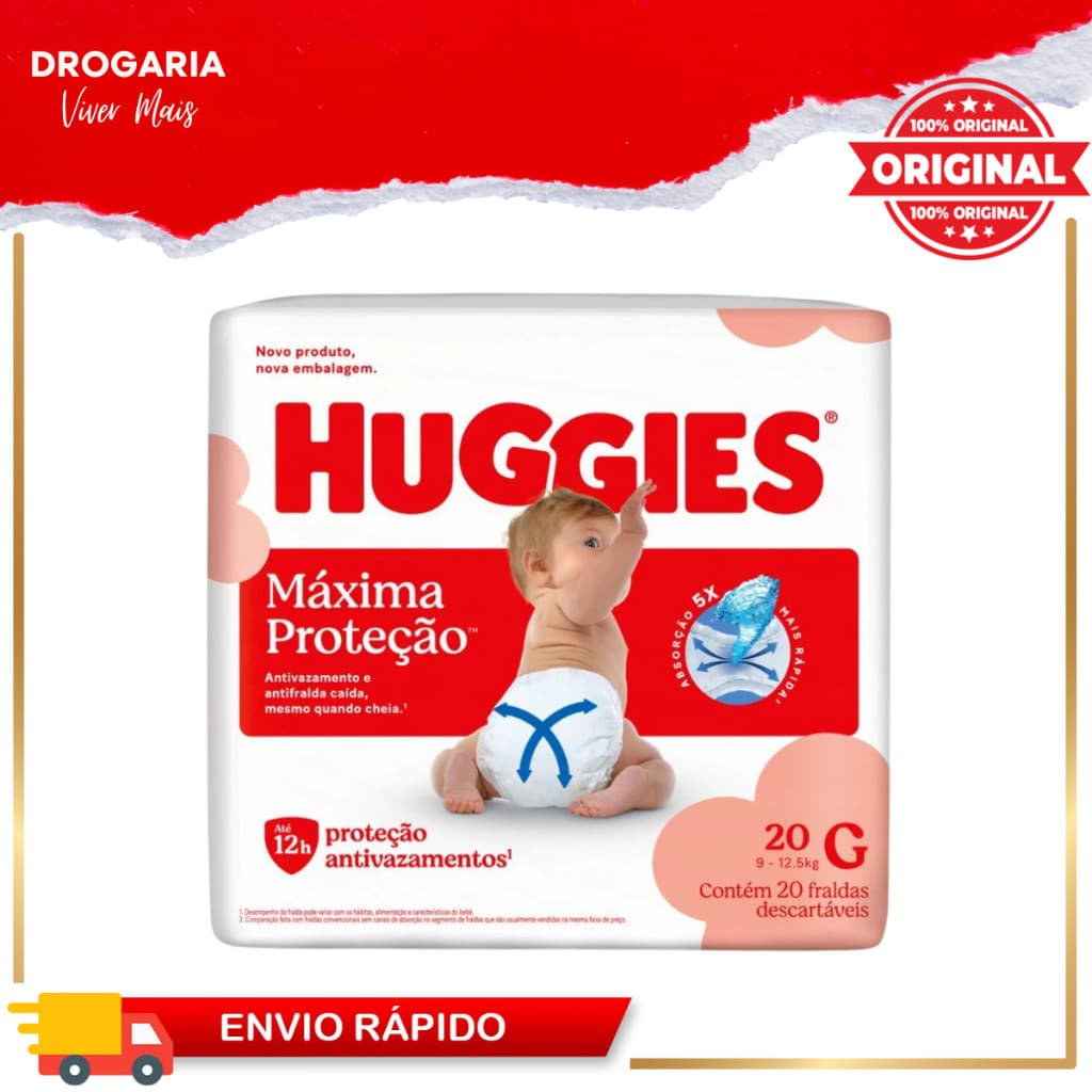 Fraldas Huggies Supreme Care G 20 Unidades