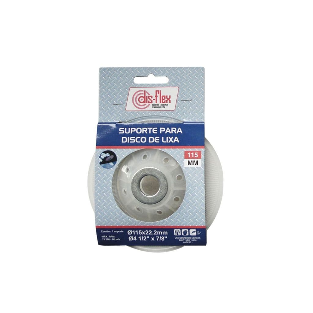 Suporte Disco Lixa 115mm Semi Flex p/ Esmerilhadeira - Disflex
