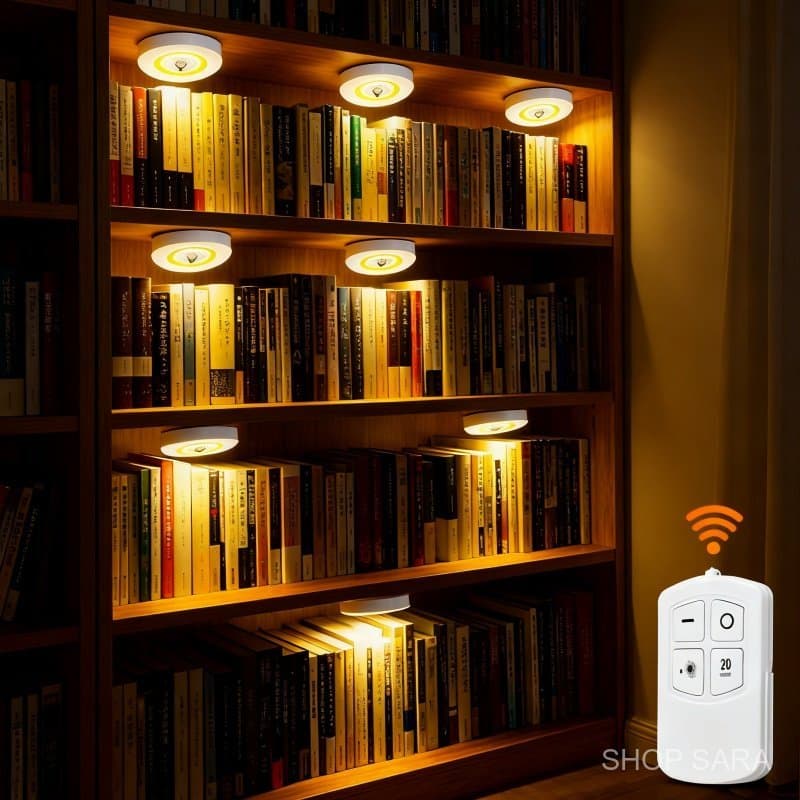 3/6/9 Pcs Lampada Luminaria Led Spot Sem Fio Controle Remoto Luz LED.