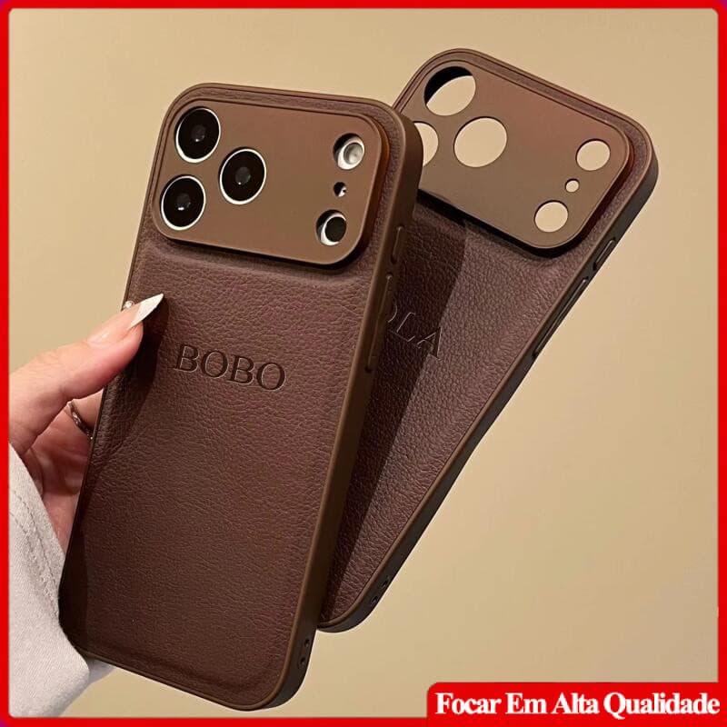 Nome Personalizado 3D DIY Capa De Couro Com Gravação A Quente Para iPhone 17 16 15 14 13 12 11 Pro Max