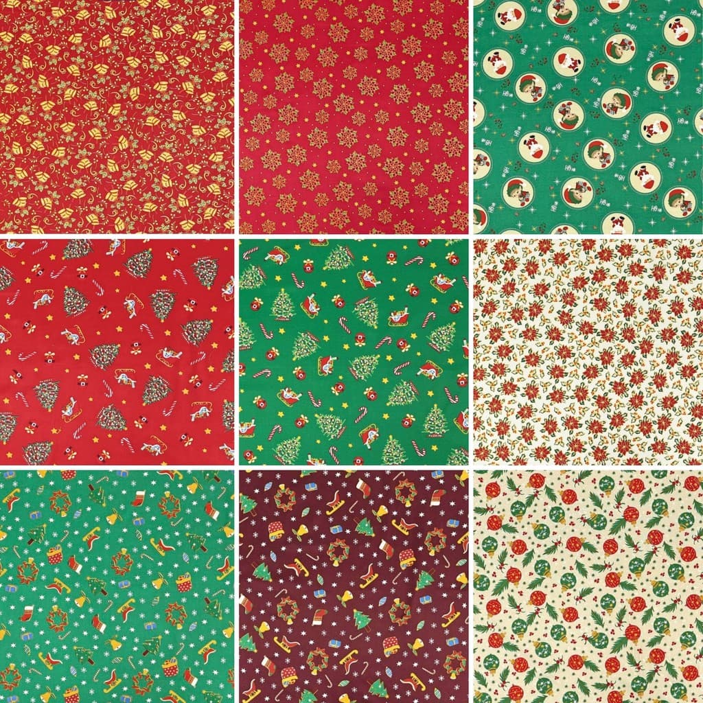 TECIDO TRICOLINE NATALINO - 1,00m x 1,50m 100% Poliéster Para Artesanato Patchwork Costura Decoração