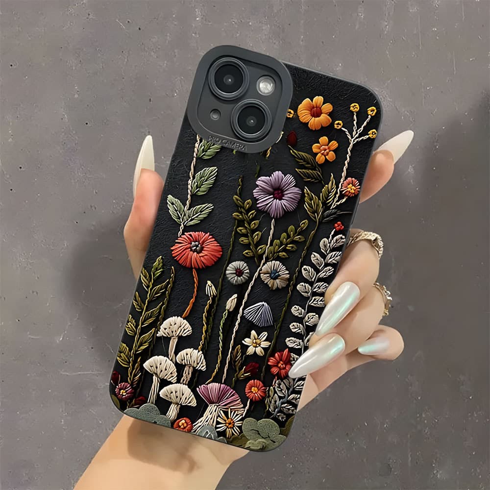 Capinha Capa De Silicone Anti-impacto Para IPhone 18 7 8 X Xs XR 11 12 13 14 15 16 17 Air Plus Pro Max Retro Flor Caso