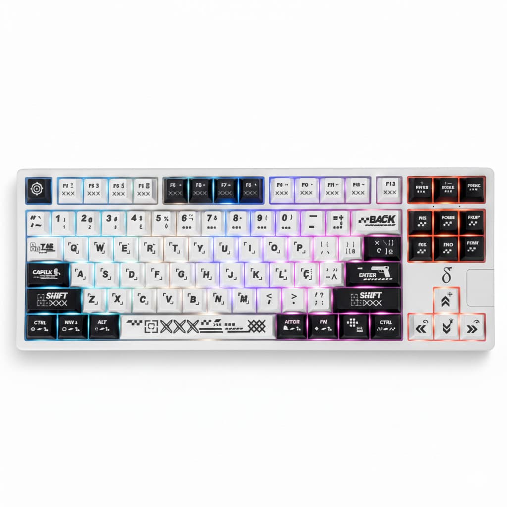 Teclado Mecânico Gamer Led TKL Sem Fio Conexão 3 em 1 Bluetooth  USB 90 Teclas AntiGhosting