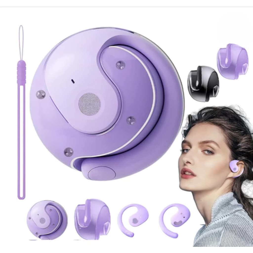 Fone Bluetooth TWS Sem Fio com Suporte de Orelha Ergonômico e Anti-Queda Pinduoduo 