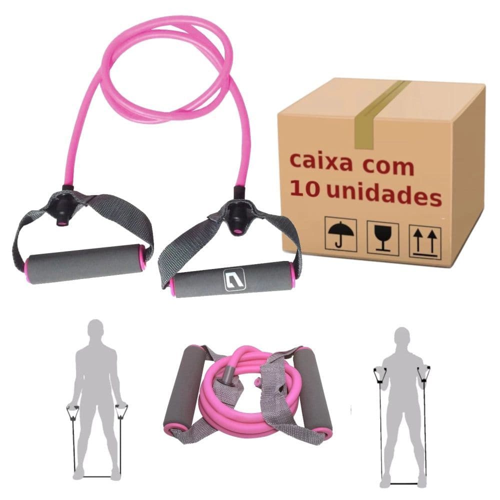 Kit 10 Extensores Treino Academia Musculação Tensão Leve